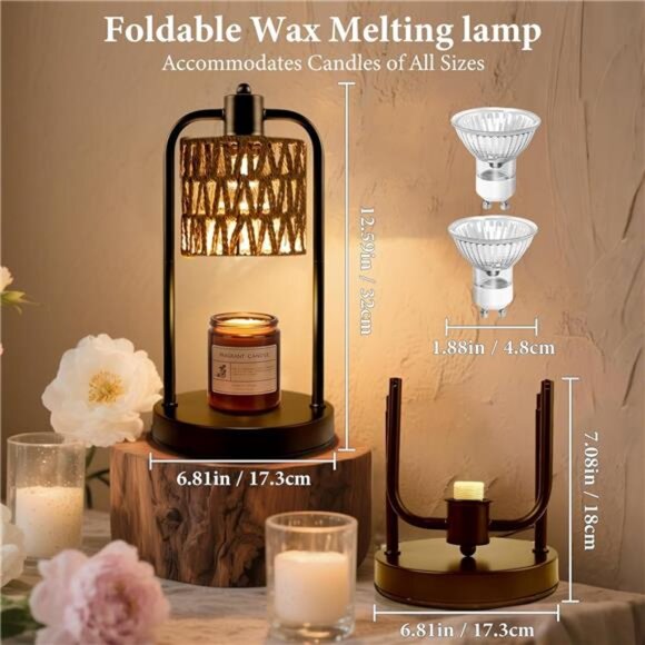 Candle Warmer Lamp Electric Wax Melter Dimmable Timer Jar Candle Home Decor - Picture 2 of 7